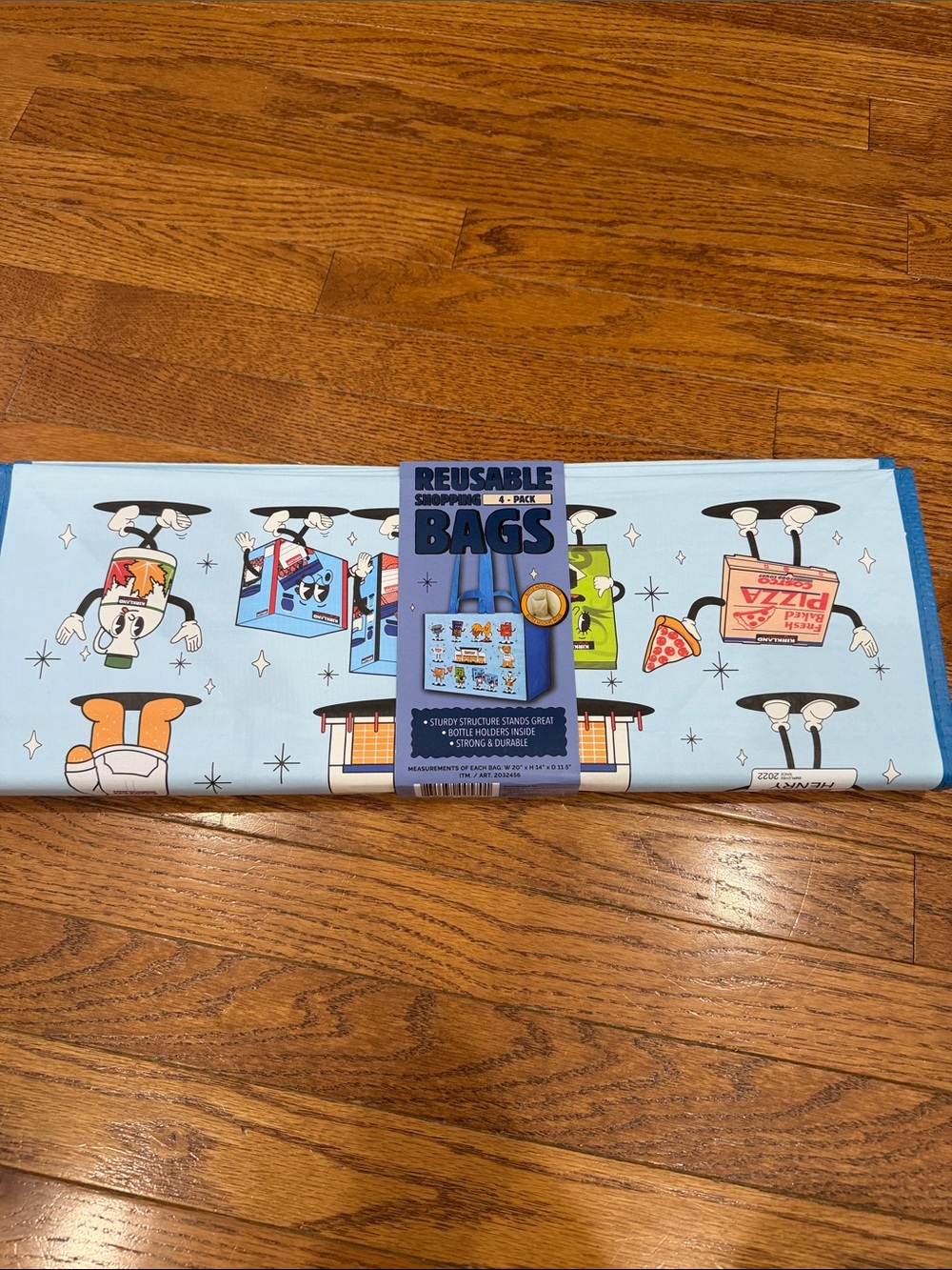 NWT Reusable Light Blue Costco Grocery Bags - Pack of 4